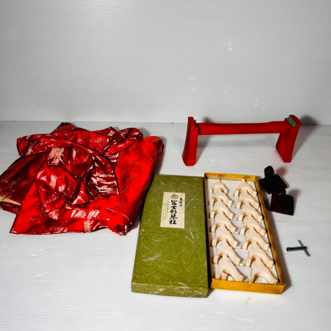 【美品】琴 13弦 すだれ彫り 練習用セット 付属品多数