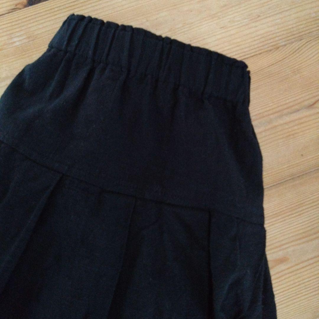 ヤンマ産業 yamma会津木綿 タックスカート 黒
