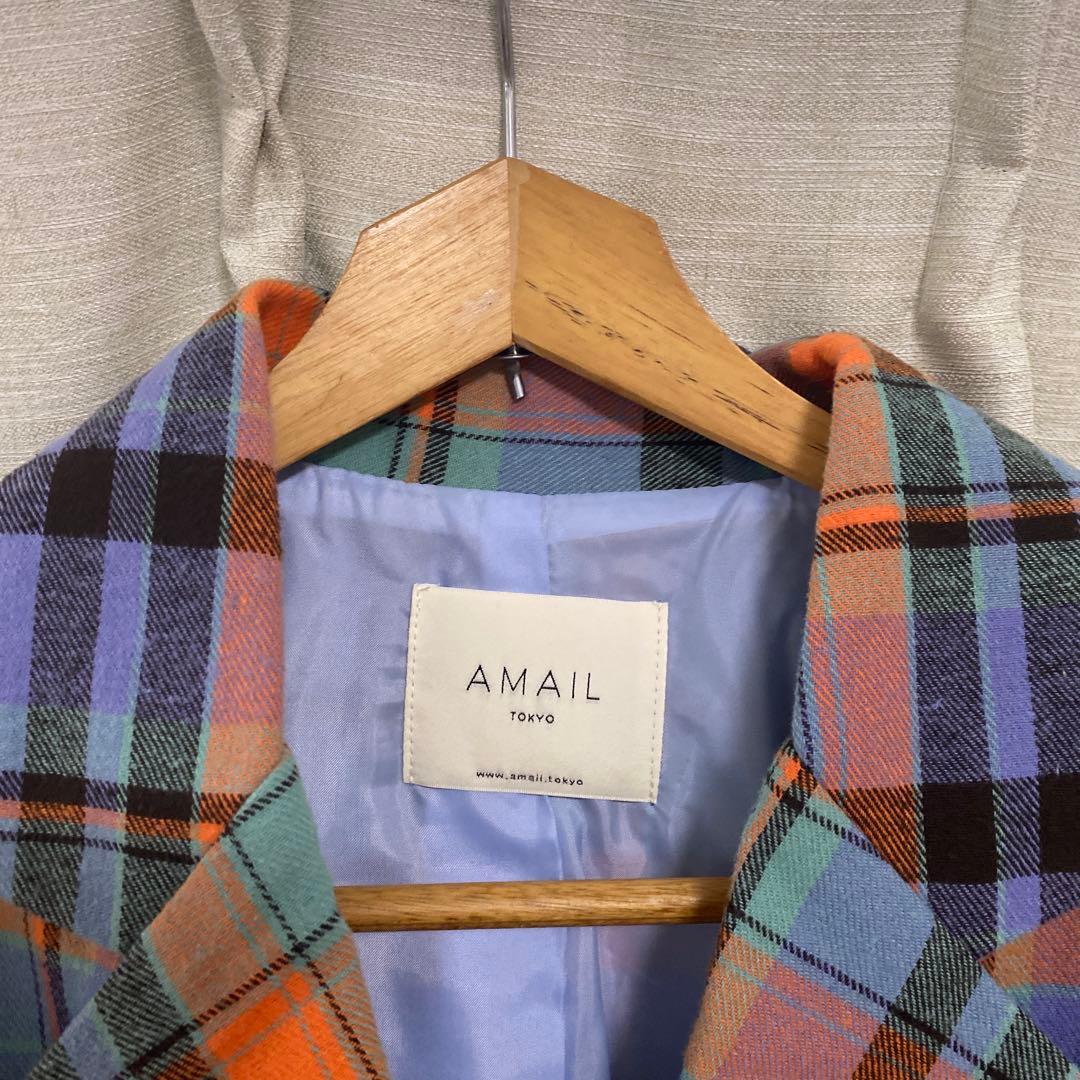 新品　AMAIL アマイル　チェックテーラードジャケット　フリーサイズ