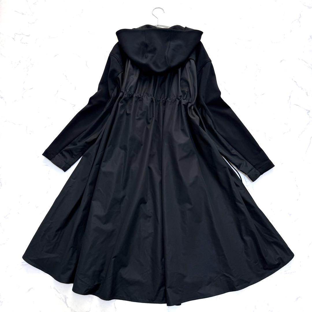 美品✨チャコット✨ストレッチAラインコート　ゆったりサイズ　黒　ポンチタフタ