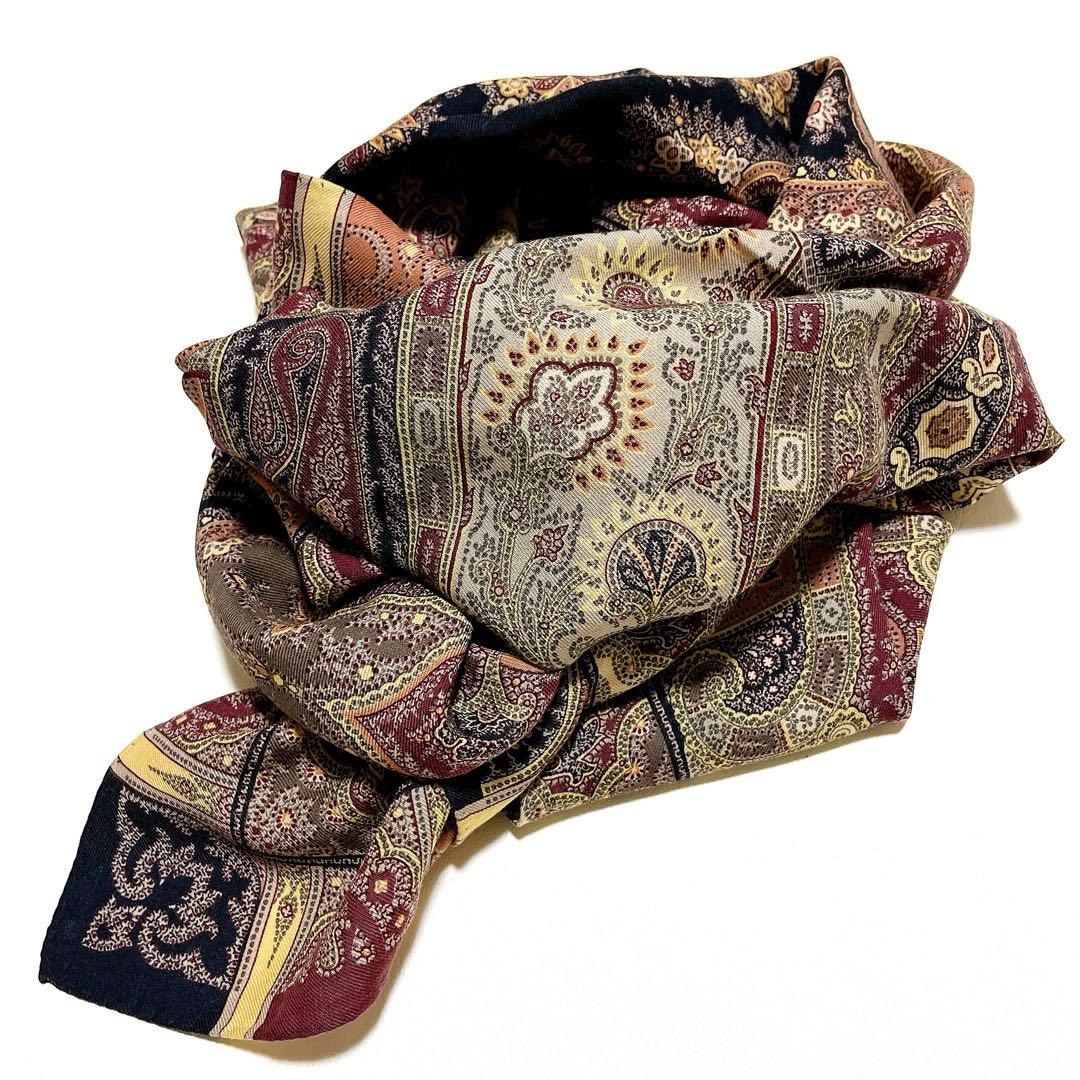 【極美品】エトロ ETRO 大判ストール シルクウール ペイズリー