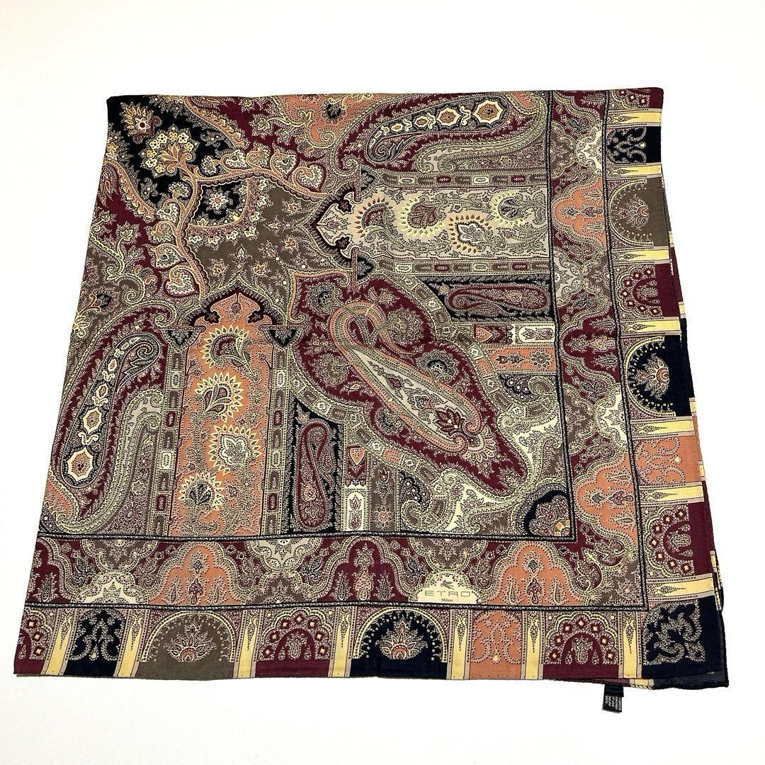 【極美品】エトロ ETRO 大判ストール シルクウール ペイズリー