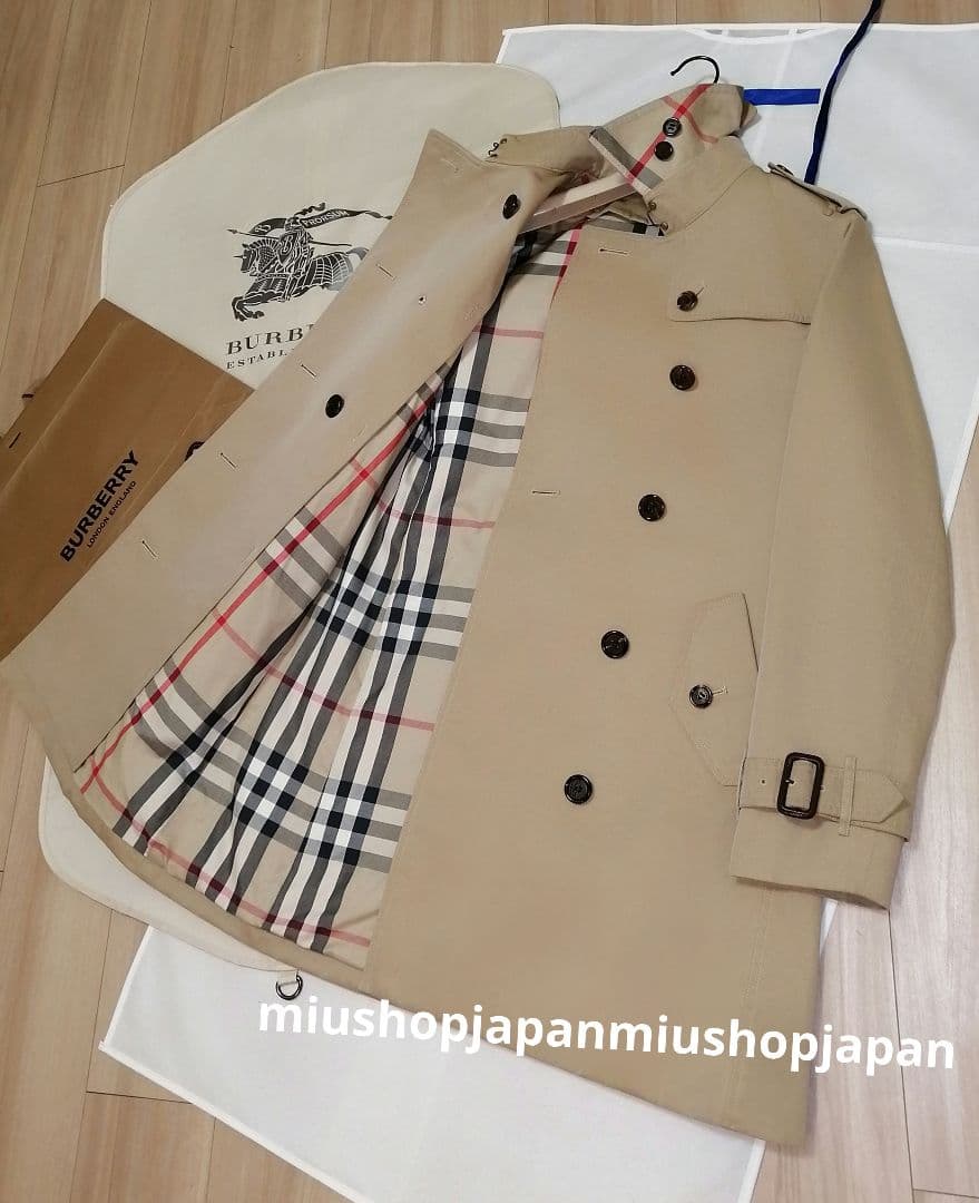 本物上質●40サイズ　BURBERRY　バーバリー　トレンチコート　ミドル
