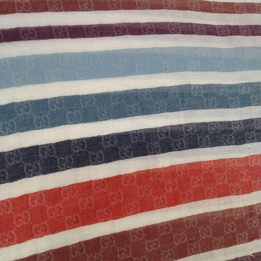 確実正規品！グッチ　GUCCI　ストライプ フリンジ付き ストール