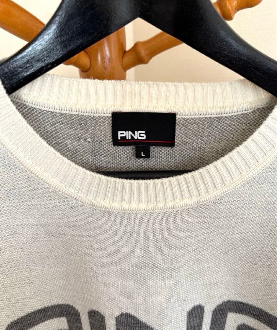 週末セール❕【超美品】PING ピン ゴルフ ダブルジャガードリブニット 白