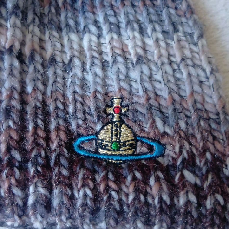 タグ付き未使用品 ヴィヴィアンウエストウッド オーブ刺繍 ニットマフラー