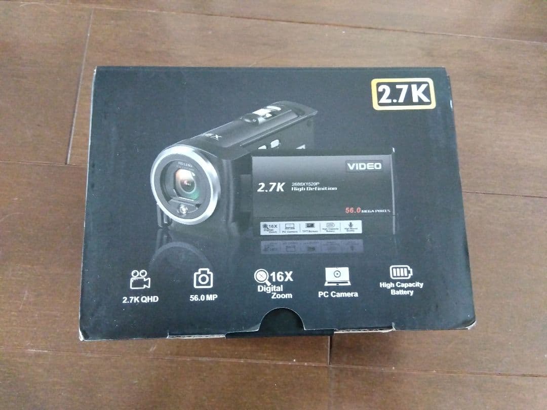 2.7K 50MP ビデオカメラ 本体 32GBメモリーカードとバッテリー2個付