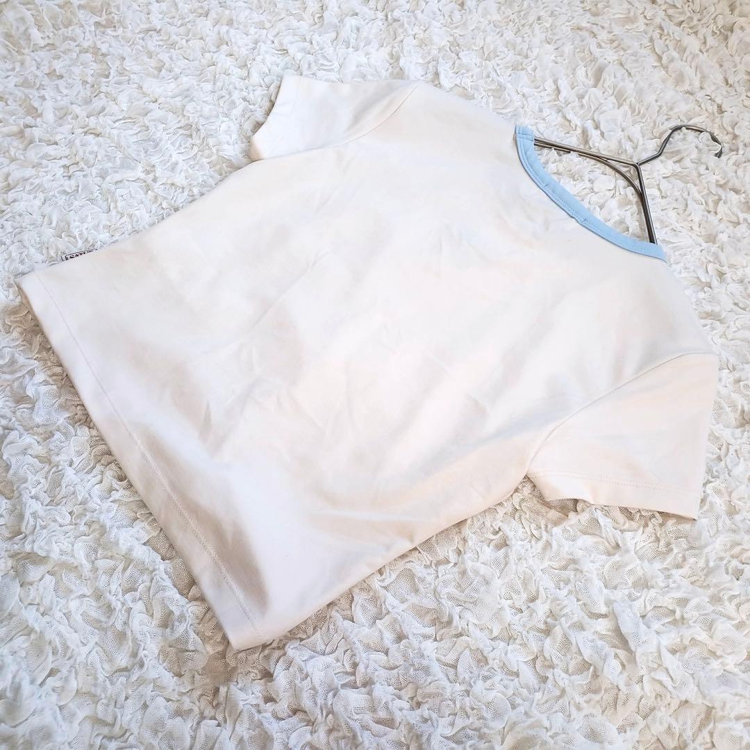 未使用⭐︎SATUR セター クロップド リンガー Tシャツ ホワイト［B5］