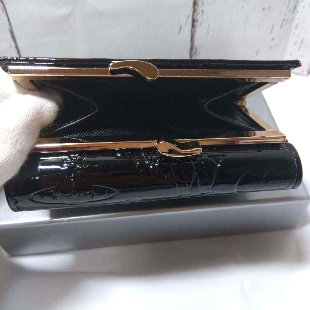 【ショッパー付き】VivienneWestwood♡エナメル三つ折財布　ブラック
