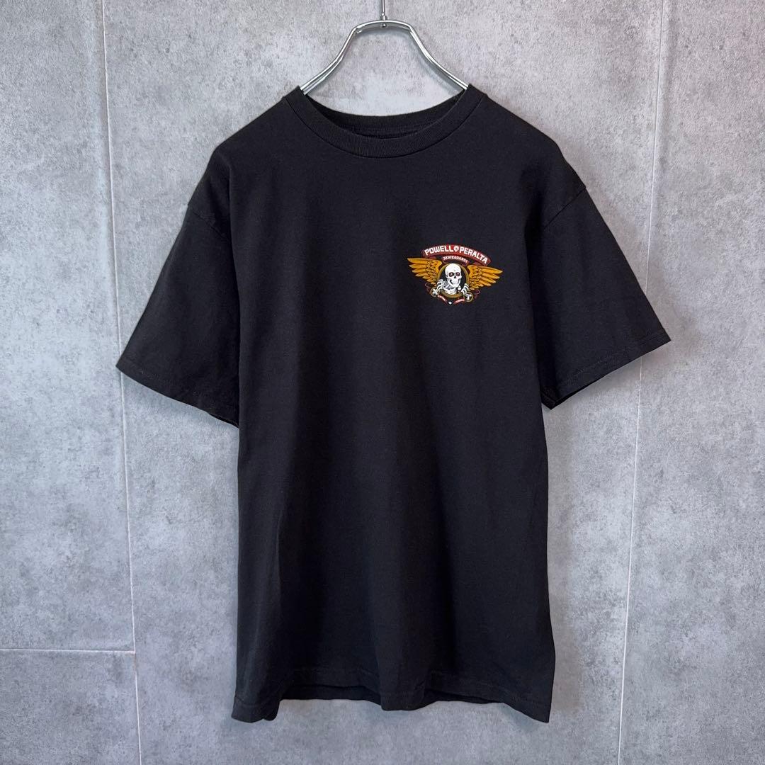 POWELL PERALTA パウエルペラルタ Tシャツ ウィングスカル M 黒