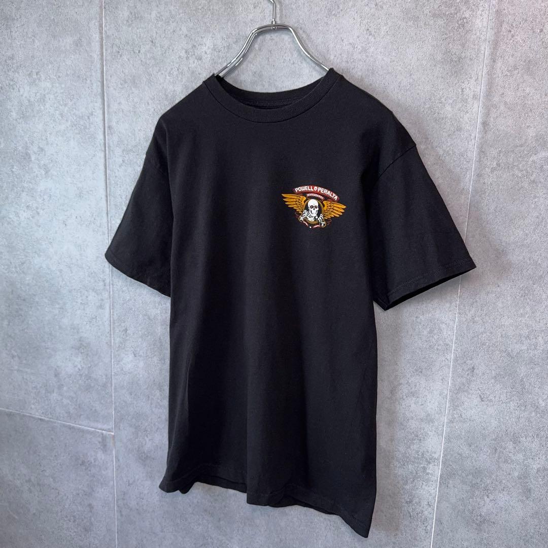 POWELL PERALTA パウエルペラルタ Tシャツ ウィングスカル M 黒