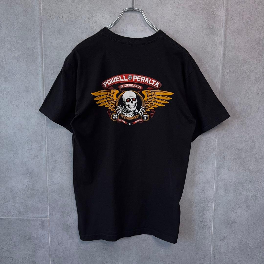 POWELL PERALTA パウエルペラルタ Tシャツ ウィングスカル M 黒