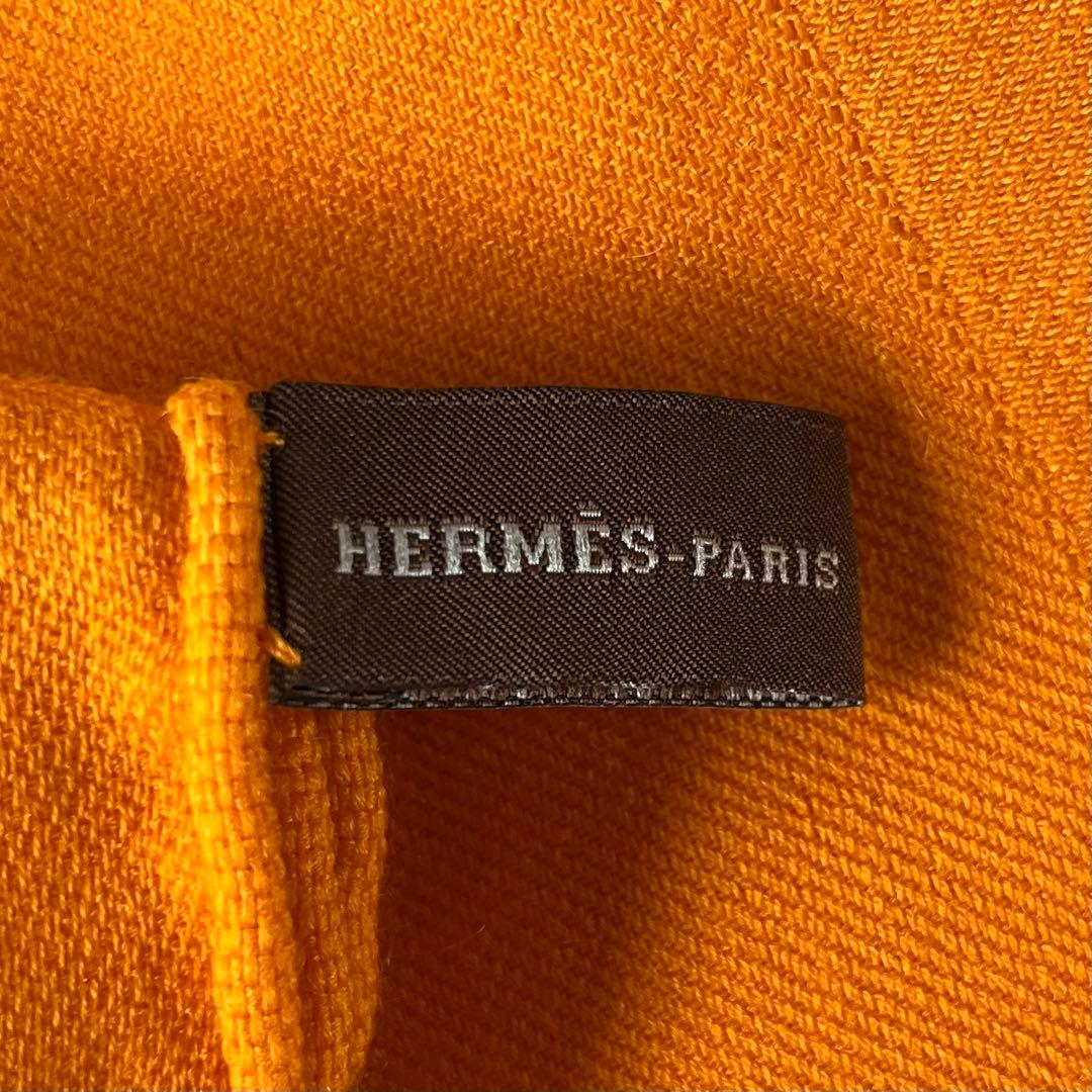 美品 HERMES エルメス カシシル 大判ストール Hロゴ ジャガード