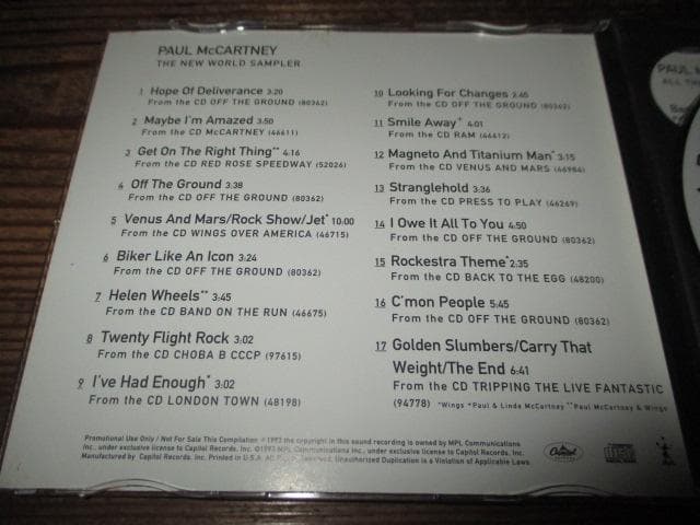 洋楽 paul mccartney the new world sampler