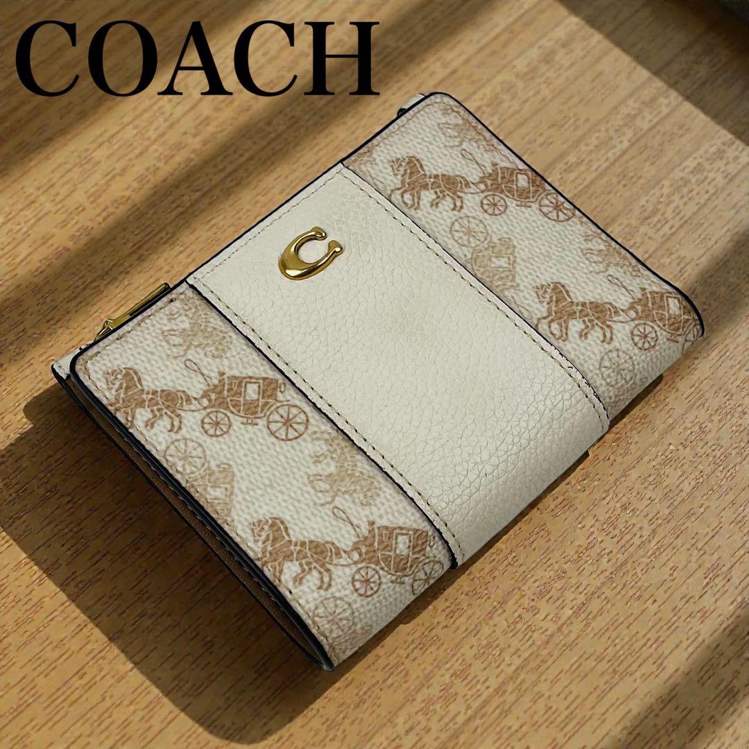 美品✨ COACH コーチ バイフォールド スナップ ウォレット ウィズ ホース