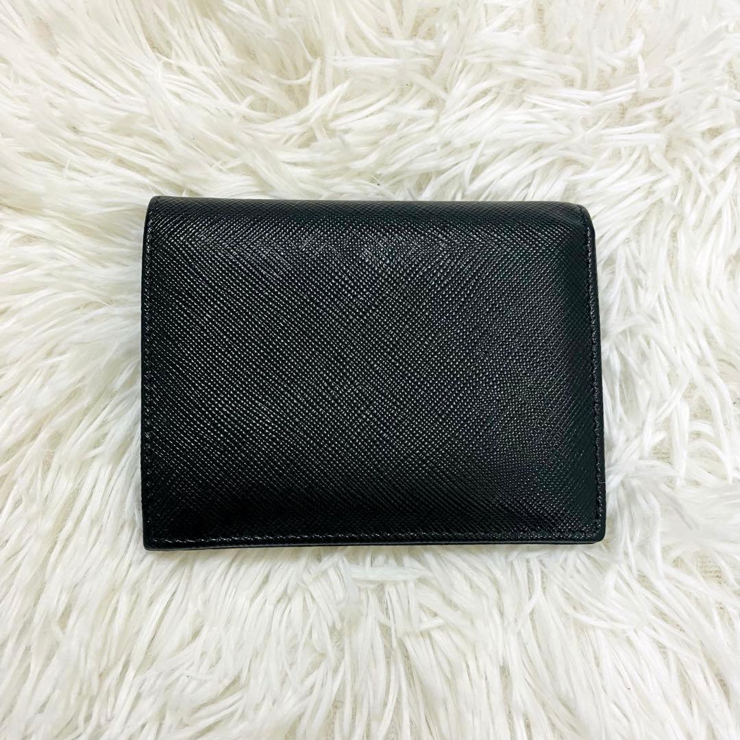 極美✨ 付属完備✨PRADA 二つ折りコンパクト レザー 黒 1MV204