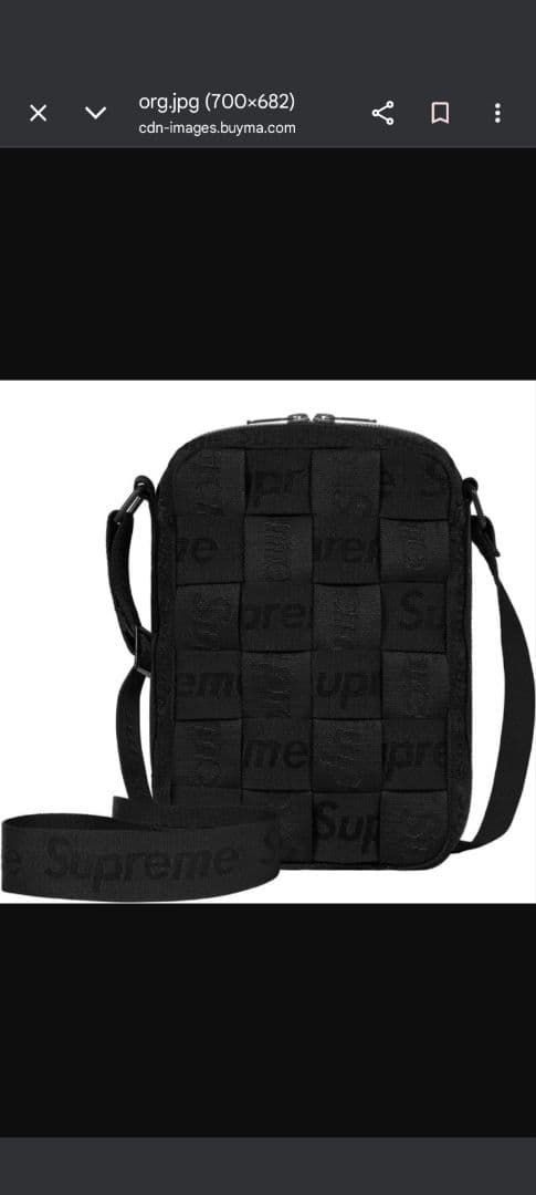 Supreme ショルダーバッグ ブラック チェック柄