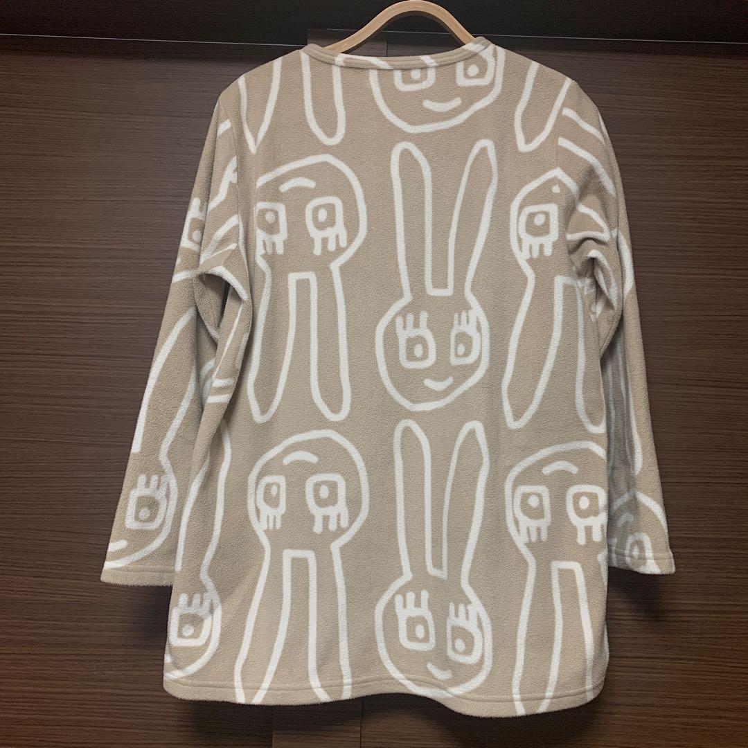 【美品】マタノアツコ　ウサギプリント長袖パジャマセットベージュレディースMサイズ