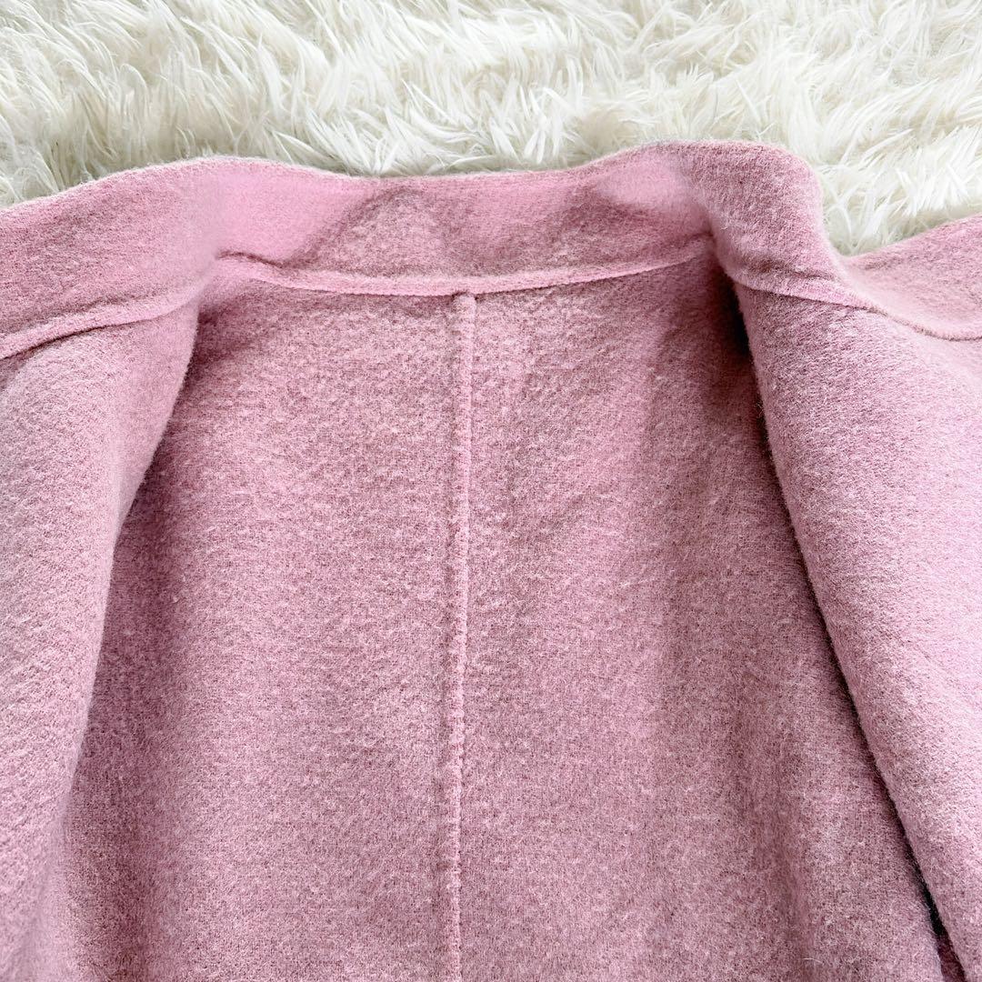 【アナイ】ガウンコート ダブルフェイス ロング Aライン ベルト グレー S