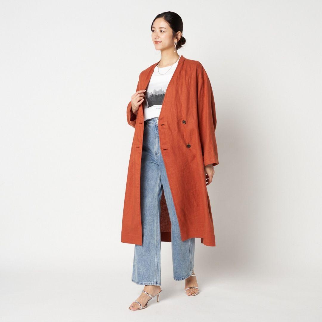 HÉLIOPÔLE リネン ダブルブレスト　ドンゴロスコート　新品タグ付き