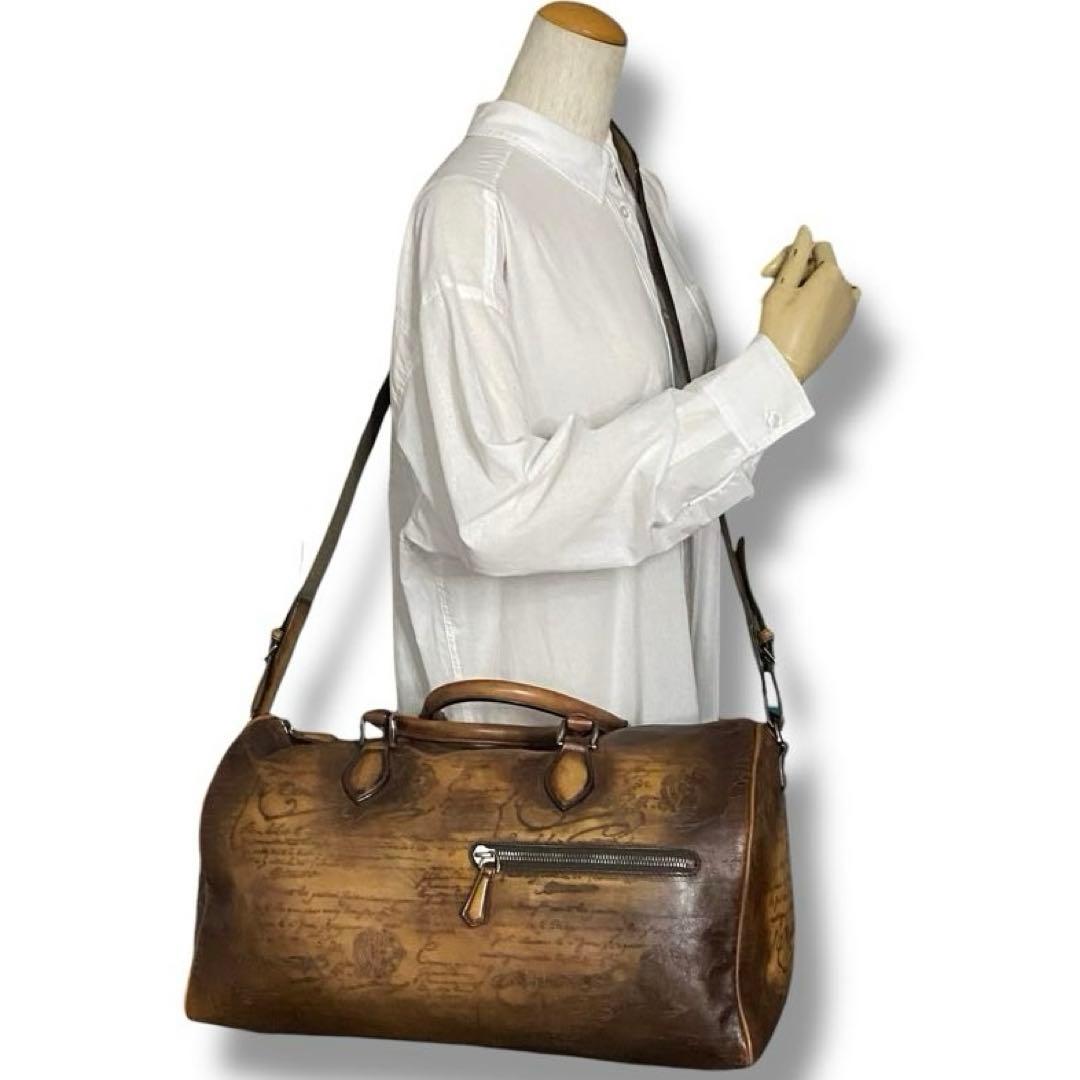 美品 ベルルッティ カリグラフィ ボストンバッグ 2WAY ジュールオフ レザー