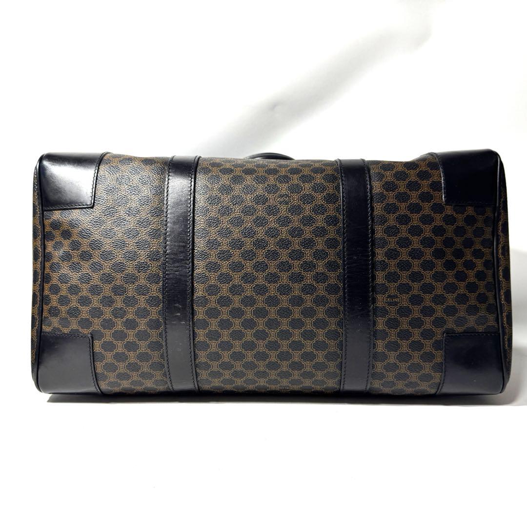CELINE セリーヌ 黒マカダム トリオンフ ボストンバッグ PVC レザー