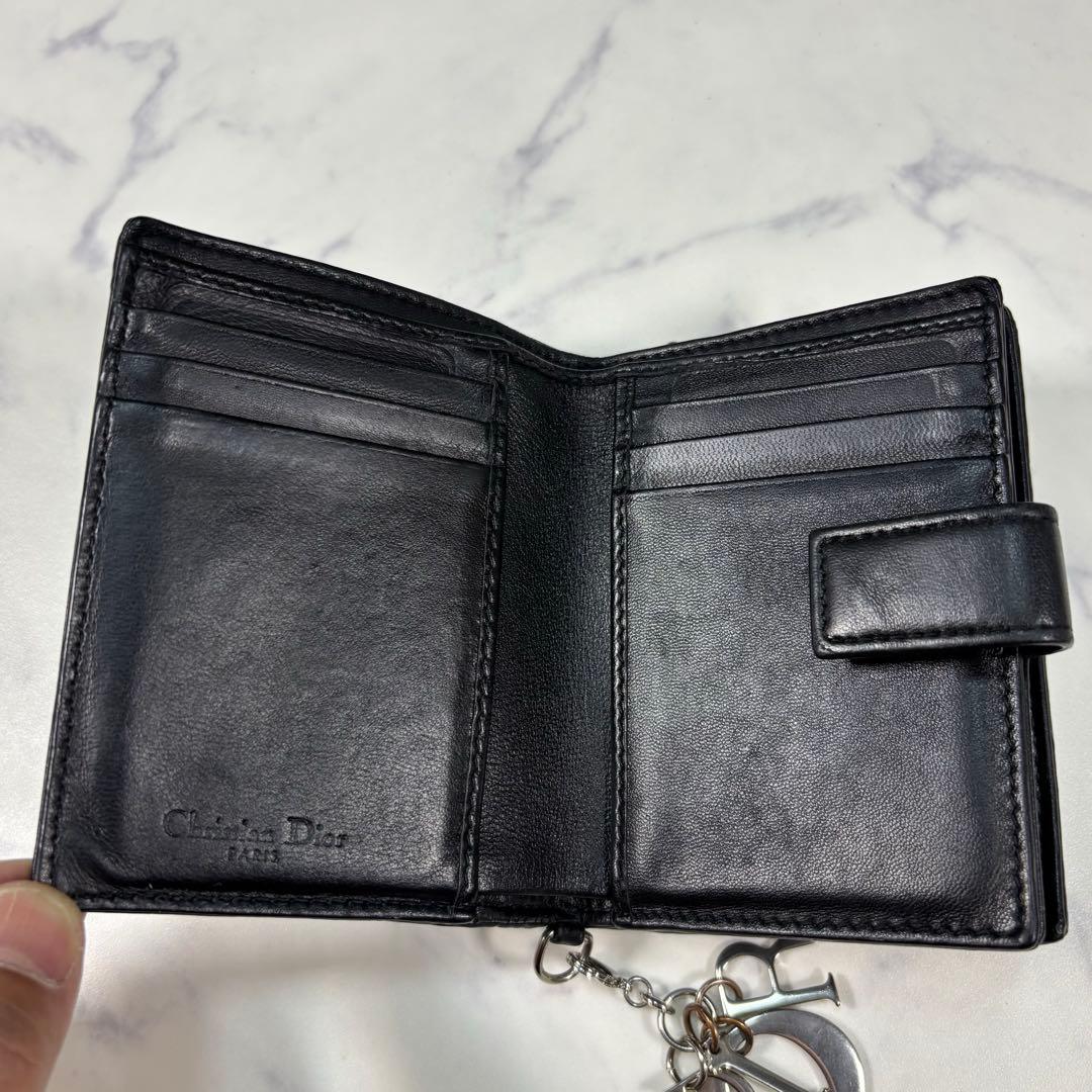 Christian Diorレディディオール カナージュ 二つ折り財布 チャーム