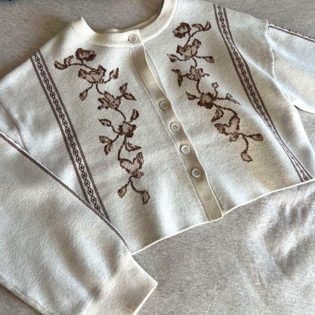 【eaphi】SCARF MOTIF KNIT CARDIGAN