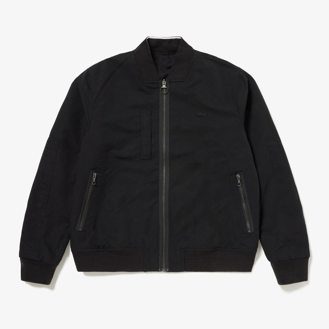 【LACOSTE/ラコステ】リバーシブルボンバージャケット　ブラック×グレー L