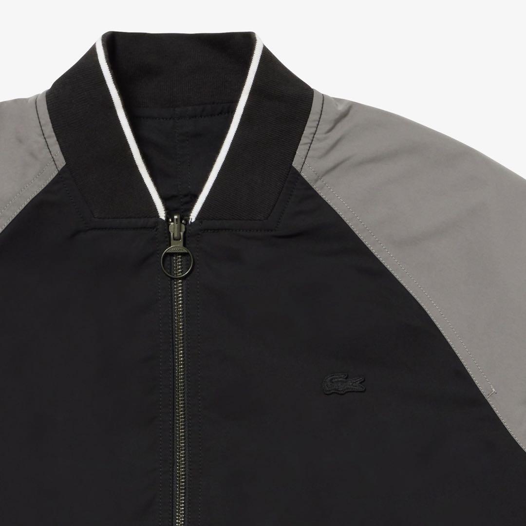 【LACOSTE/ラコステ】リバーシブルボンバージャケット　ブラック×グレー L