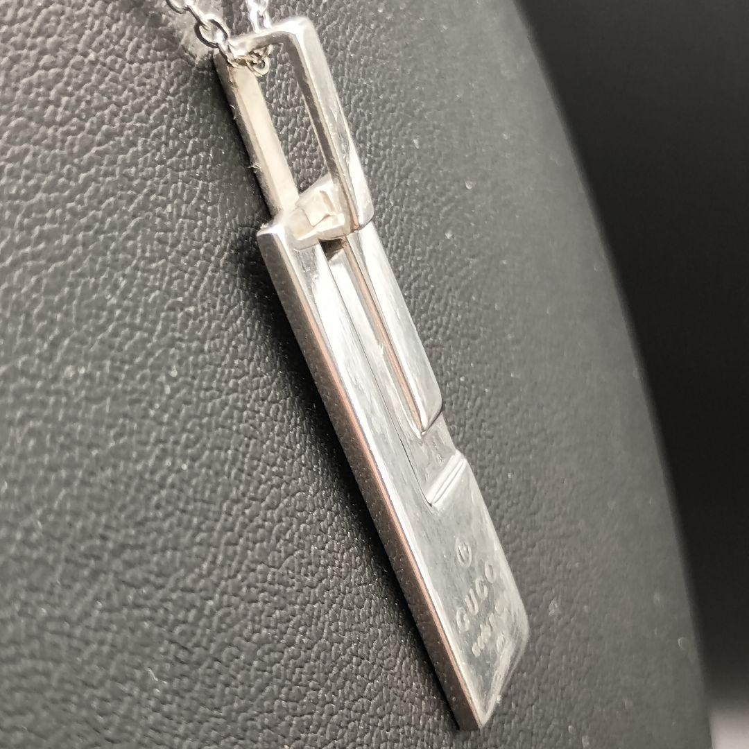 GUCCI Gプレート ネックレス 50cm SILVER925