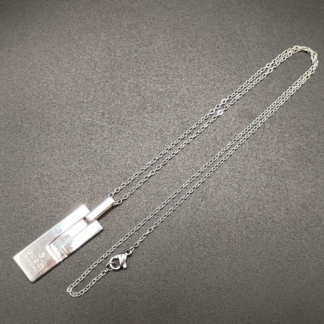 GUCCI Gプレート ネックレス 50cm SILVER925