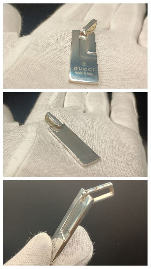 GUCCI Gプレート ネックレス 50cm SILVER925