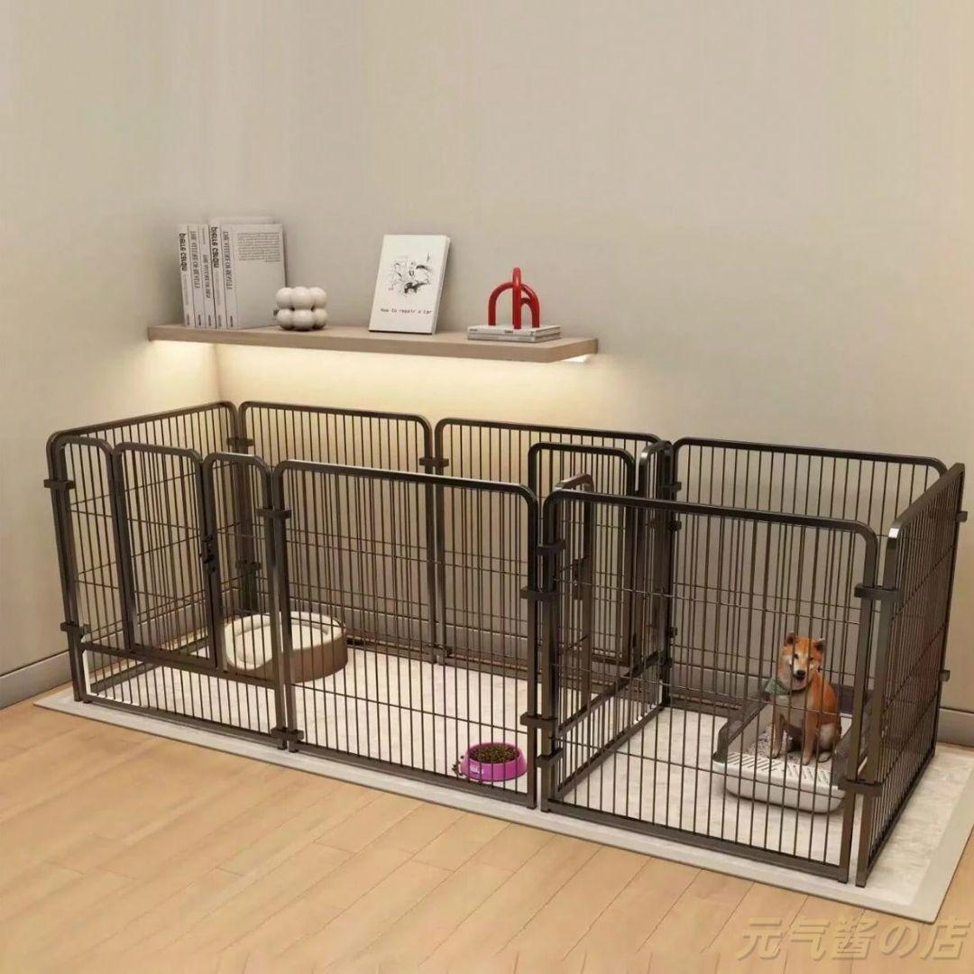 犬用サークルケージ ドア付き 組立簡単 レイアウト自由 脱走防止 自立