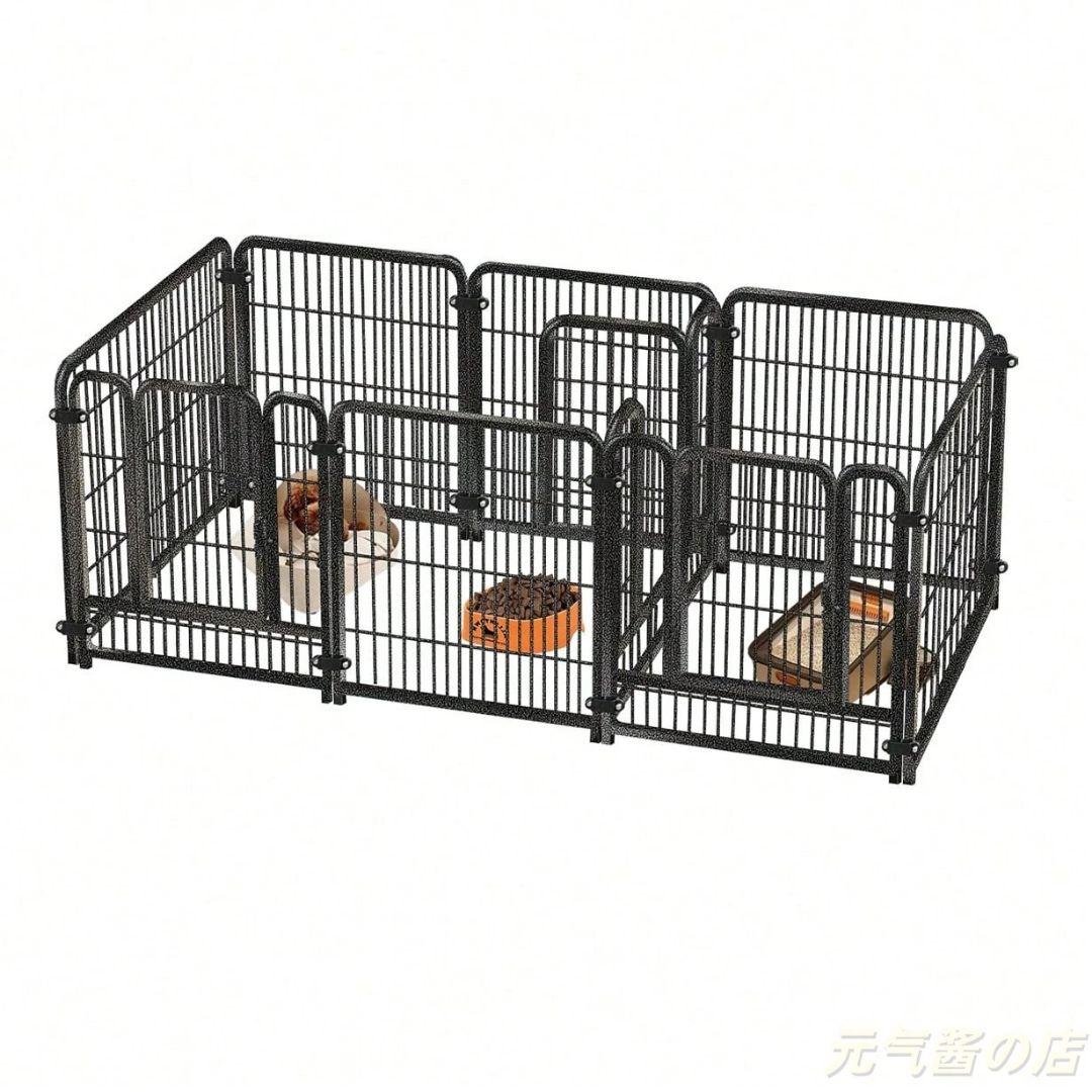 犬用サークルケージ ドア付き 組立簡単 レイアウト自由 脱走防止 自立