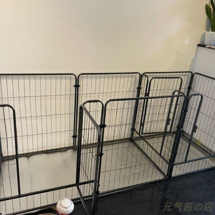 犬用サークルケージ ドア付き 組立簡単 レイアウト自由 脱走防止 自立