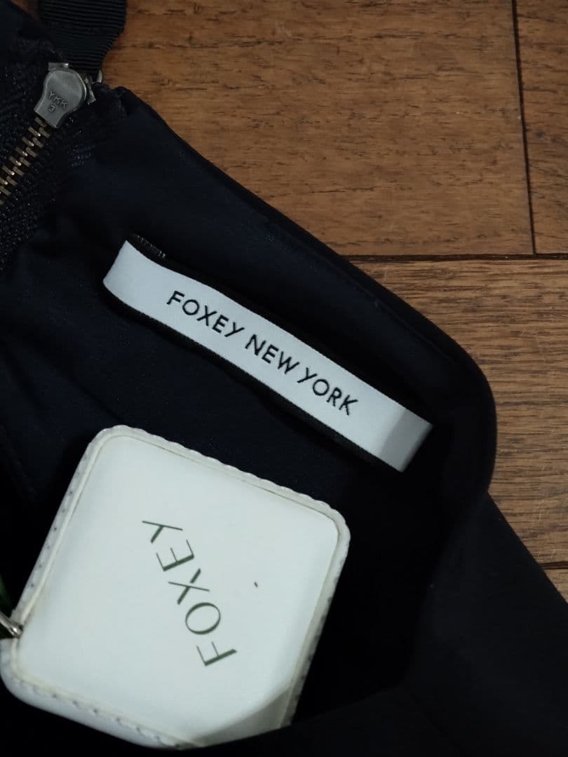 FOXEY NEW YORK フォクシー　38 ネイビー 半袖 ワンピース