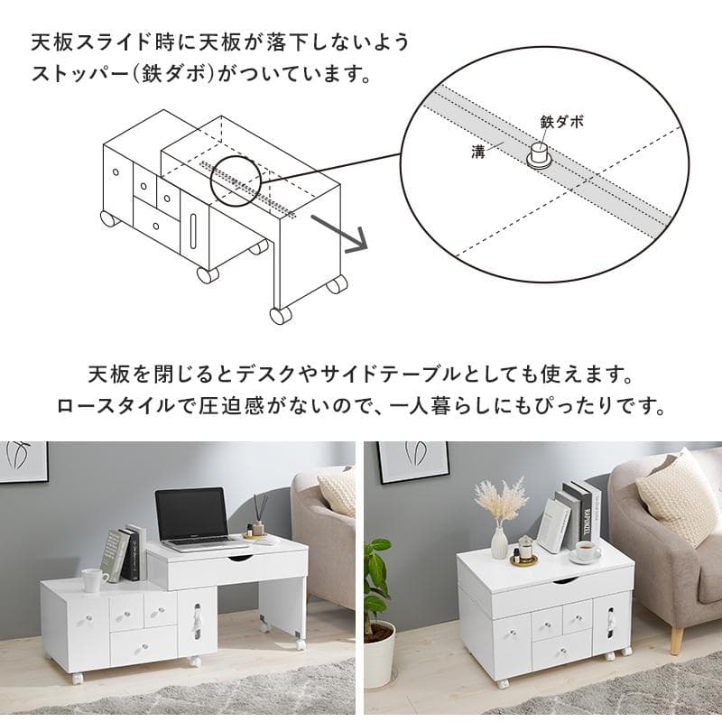 ◆セール◆【新品】LED女優ライト付き　伸縮式コスメワゴン　可動式ミラー