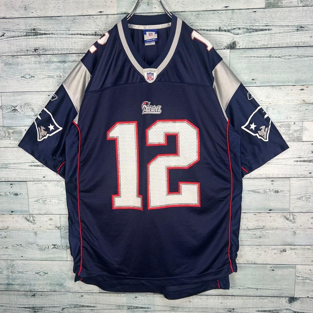 リーボック NFL プリントチームロゴペイトリオッツ ゲームシャツ L 5483