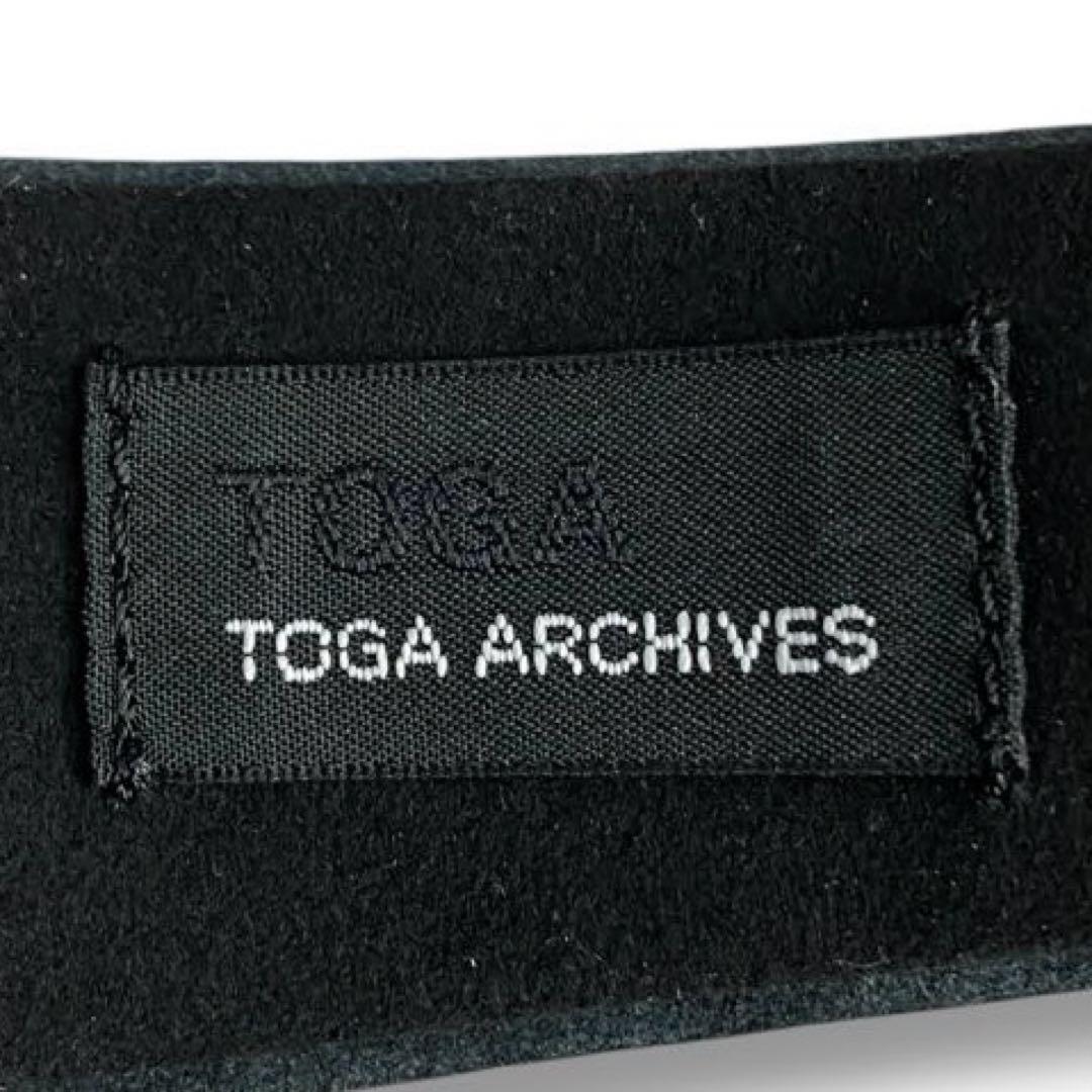 美品 TOGA トーガ メタル レザー カチューシャ ヘアバンド モード 黒