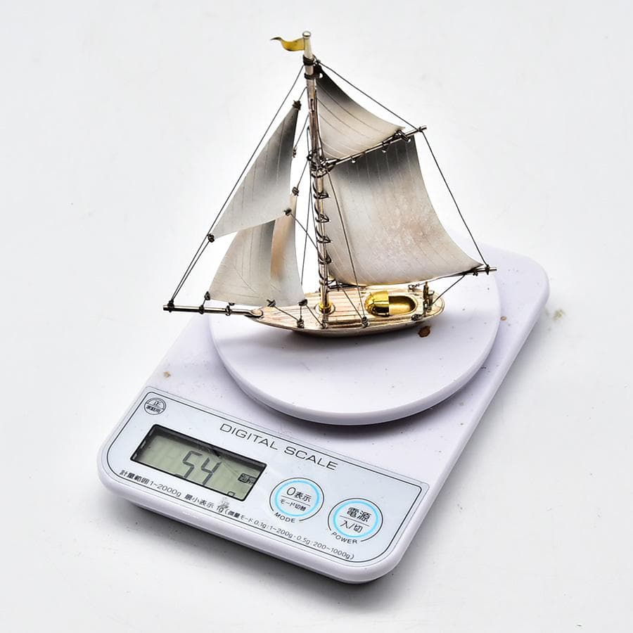 純銀製 屯栄 ヨット 本体重量 54g 刻印 額装 縦14cm横12.5cm