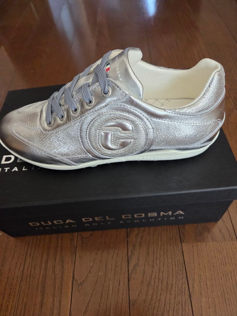 DUCA DEL COSMAデュカデルコスマゴルフシューズシルバー24.5cm