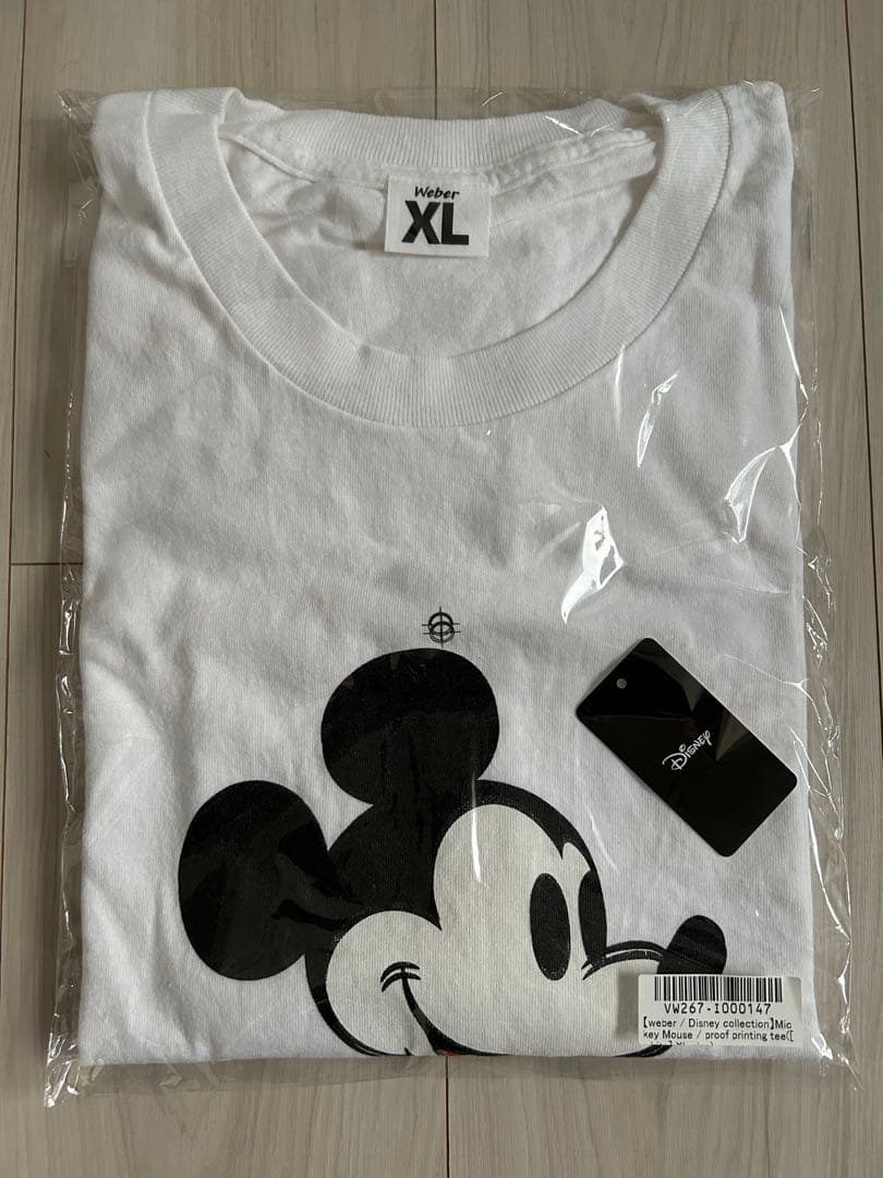 トップス weber Mickey Mouse proof printing tee XL