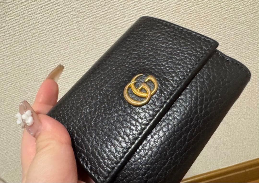 GUCCI マーモント 三つ折財布 ブラック