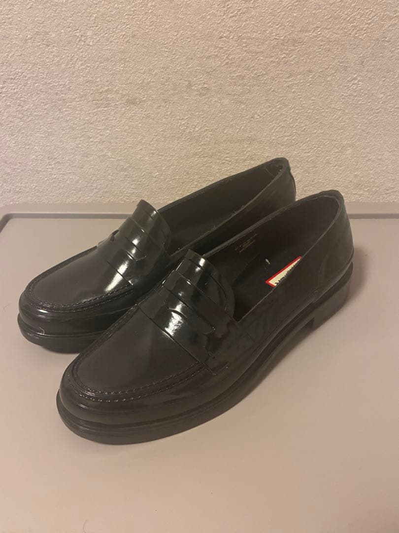 Hunter 黒 ローファー レインシューズ