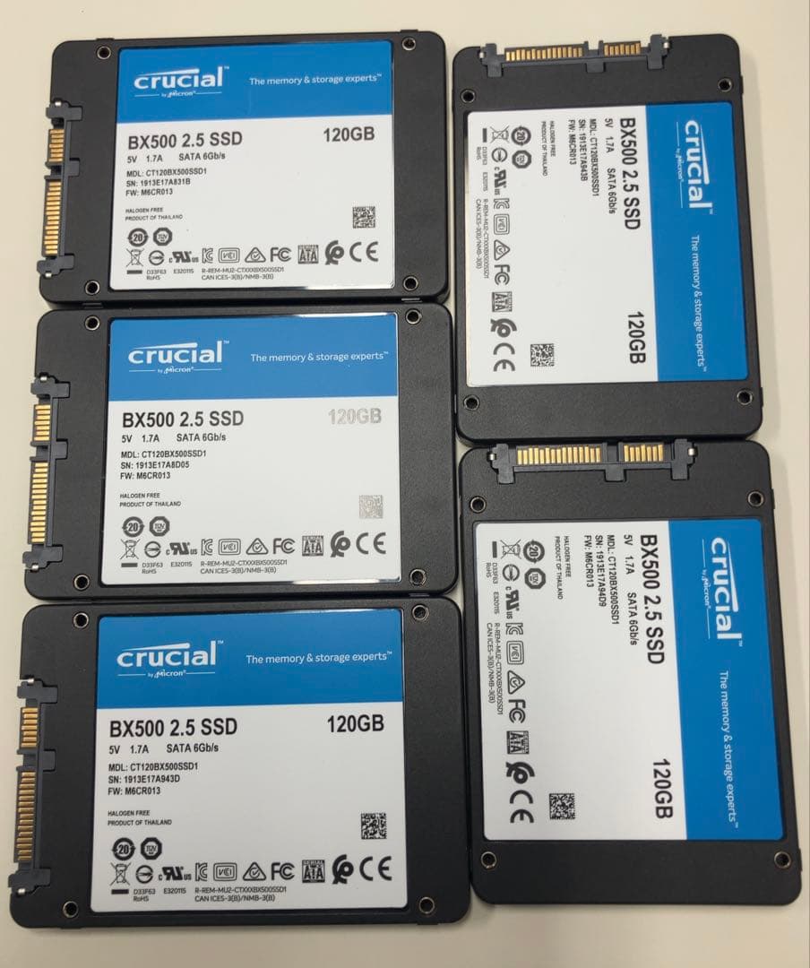 Crucial BX500 2.5 SSD 120GB 5個セット