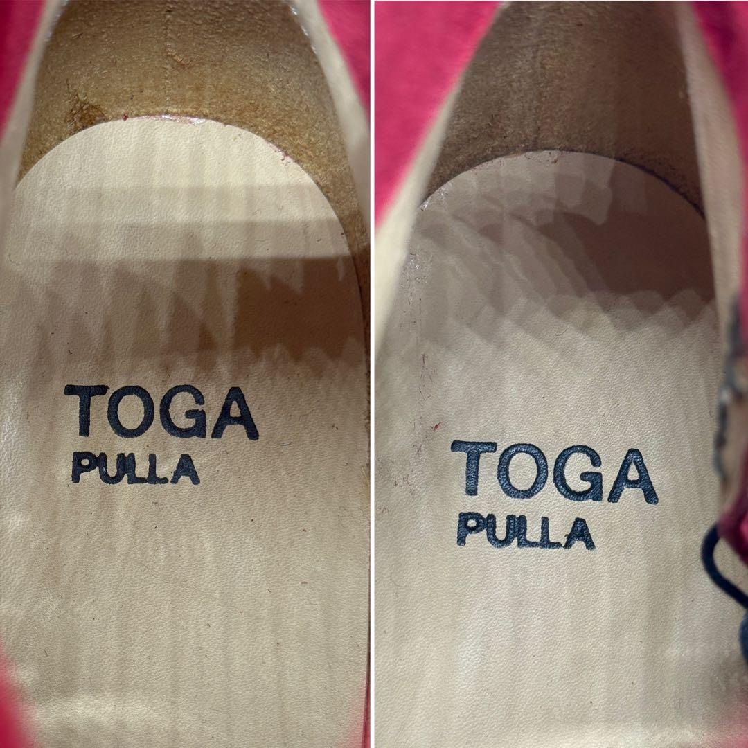 TOGA PULLA アンクルブーツ レースアップブーツ スエード レッド 赤