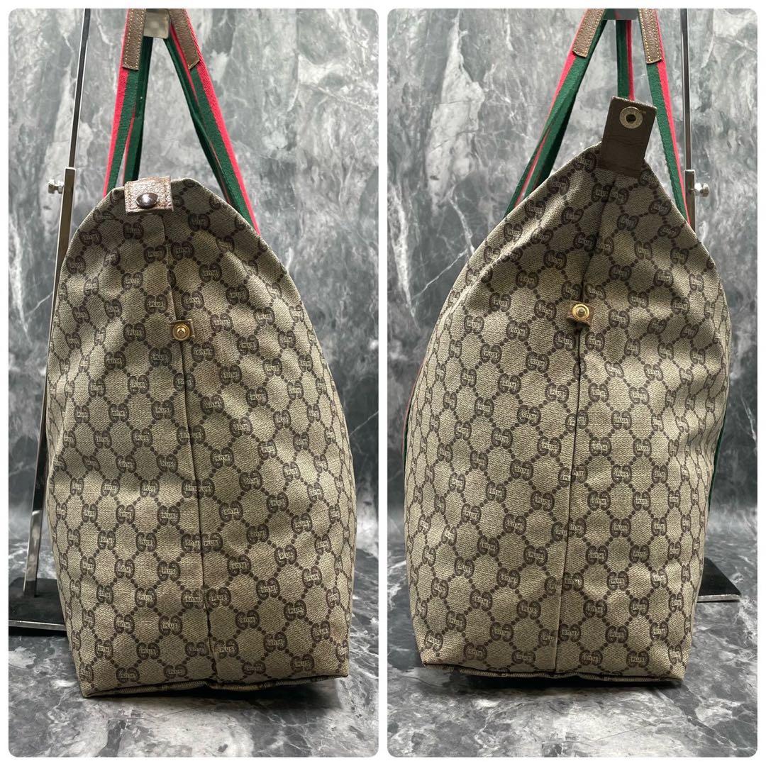 ✨美品✨GUCCI シェリーライン GG ボストンバッグ ブラウン ベージュ