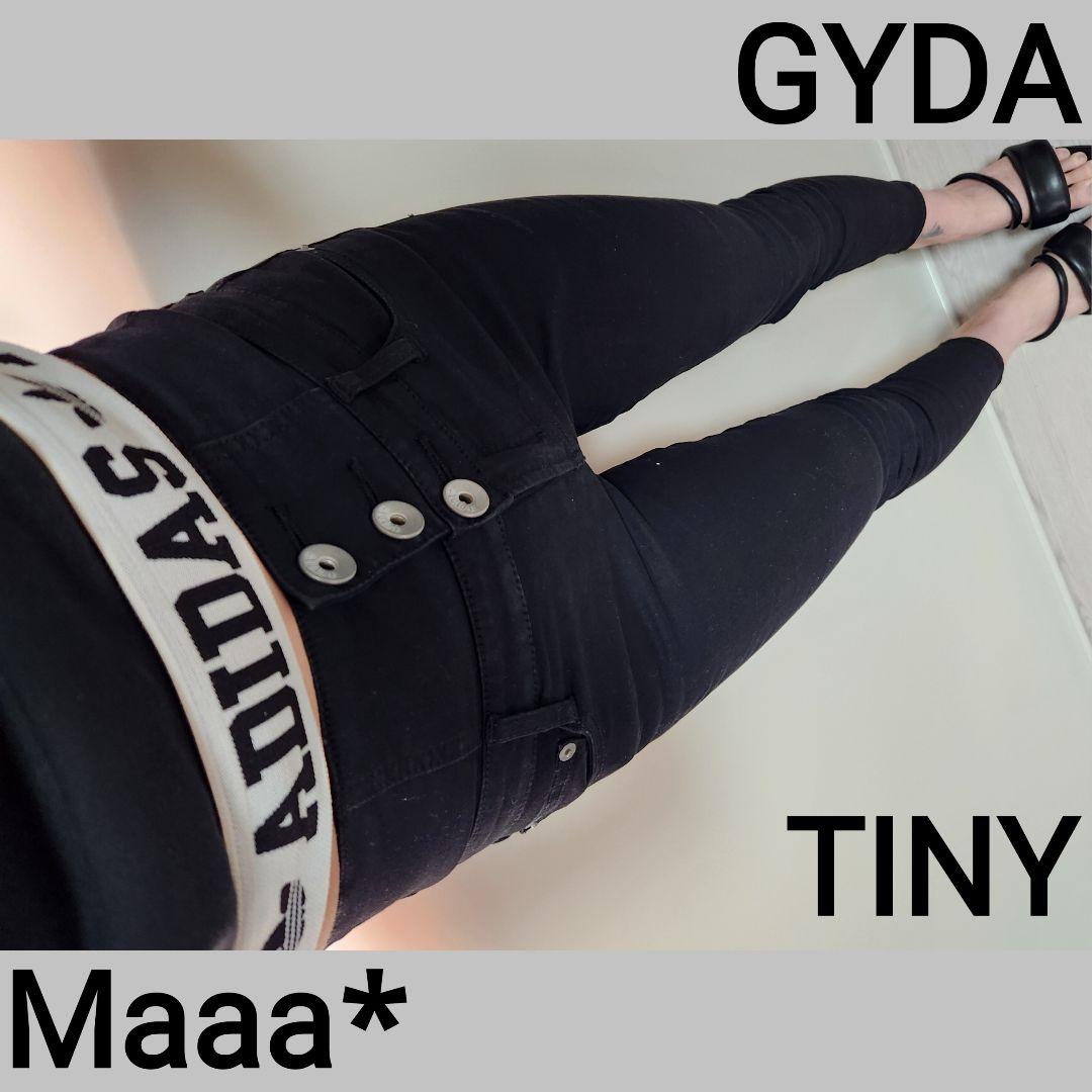 GYDA 　TINY　ハイウエストウエストクロススキニーデニムパンツ　完売品