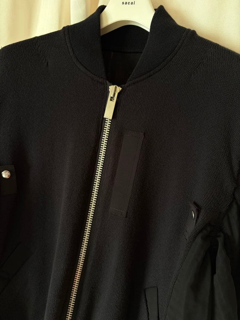 sacai Sponge Sweat Blouson ニット切り替えブルゾン L